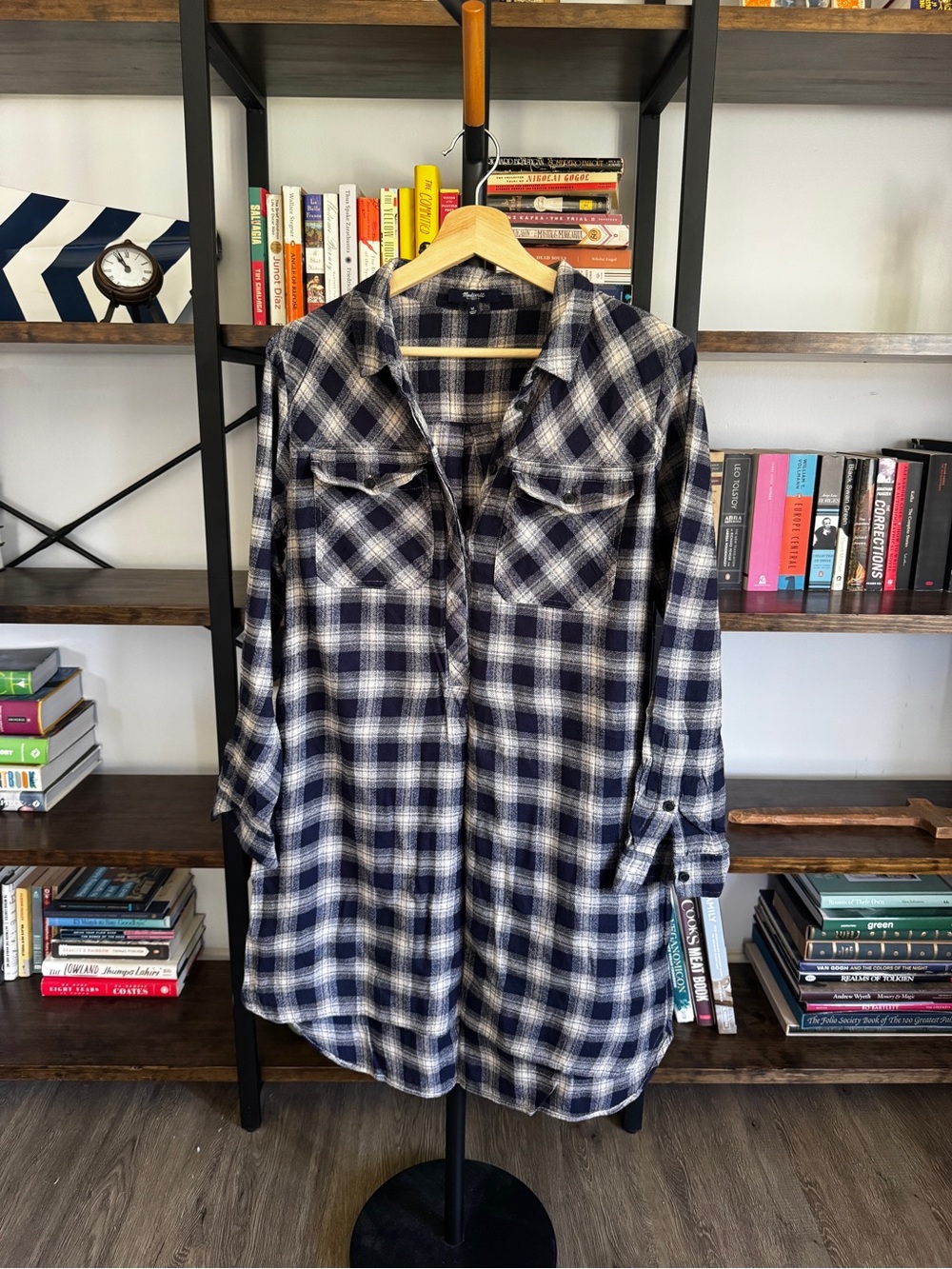 Madewell • Plaid Button-Up Shirt Dress